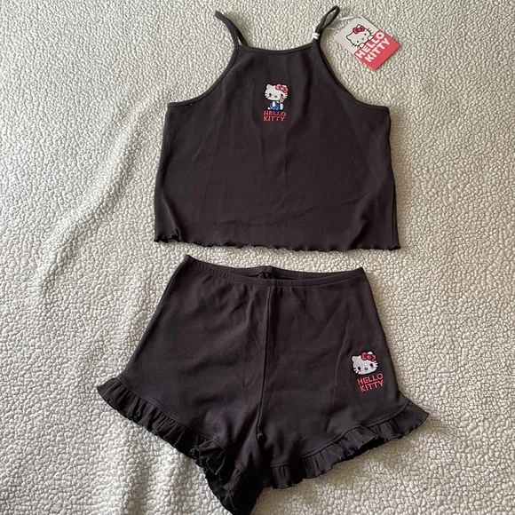 Primark Black Pyjama Short Set Primark Intimates Sleepwear Hello